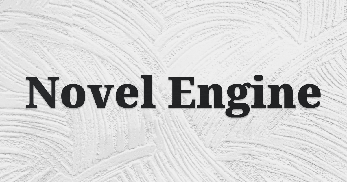 a pastel gradient with the words 'Novel Engine' written in a white rectangle in the center